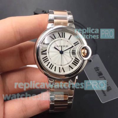 TW Factory Cartier Ballon Bleu Rose Gold Two-tone Stainless Steel Replica Watch 